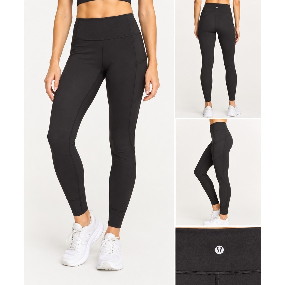 Lululemon Womens High Rise Black Joggers Athletic Pants Side Pockets Small